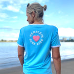 Herzlein® T-Shirt mit Flausch-Stick "HAPPY" in Hellblau