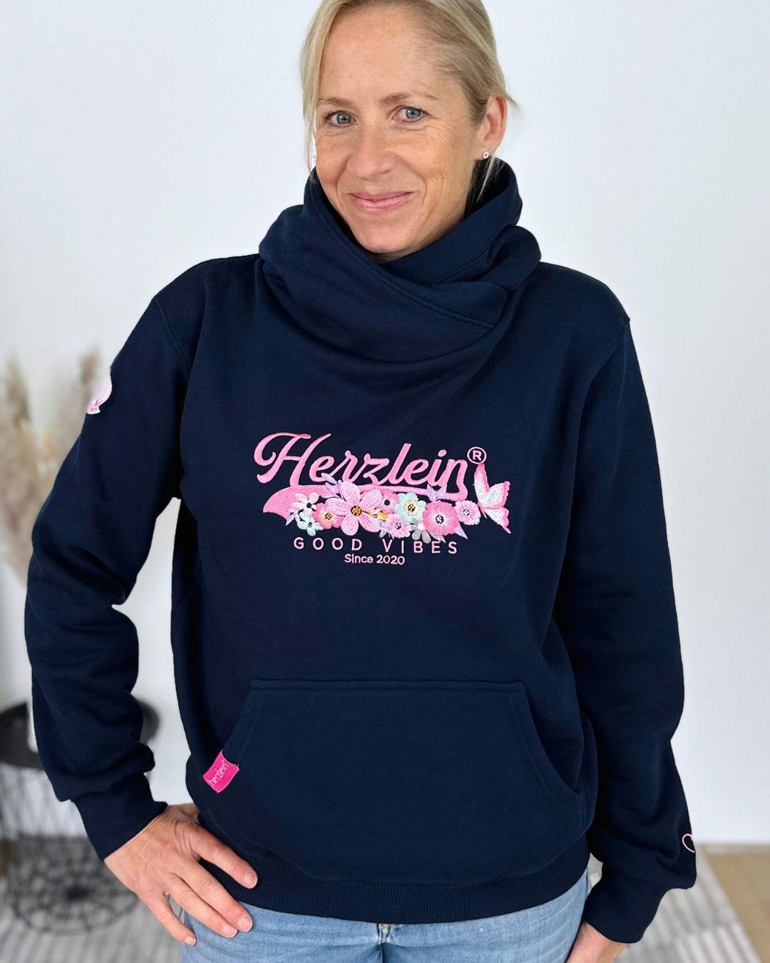 Herzlein® Hoodie "Vintage" in Navy