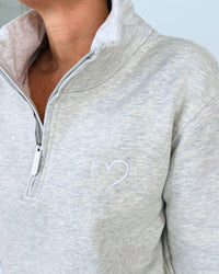 Herzlein® Sweatshirt mit Reißverschluss in Grau Meliert