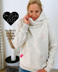 Herzlein® Kuschel Hoodie "Smiley" in meliertem Grau