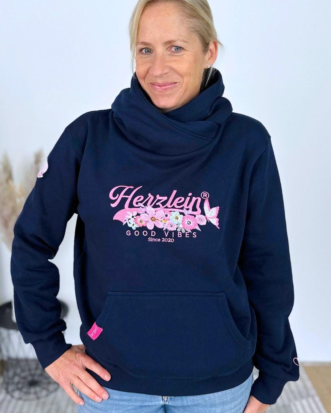 Herzlein® Hoodie "Vintage" in Navy