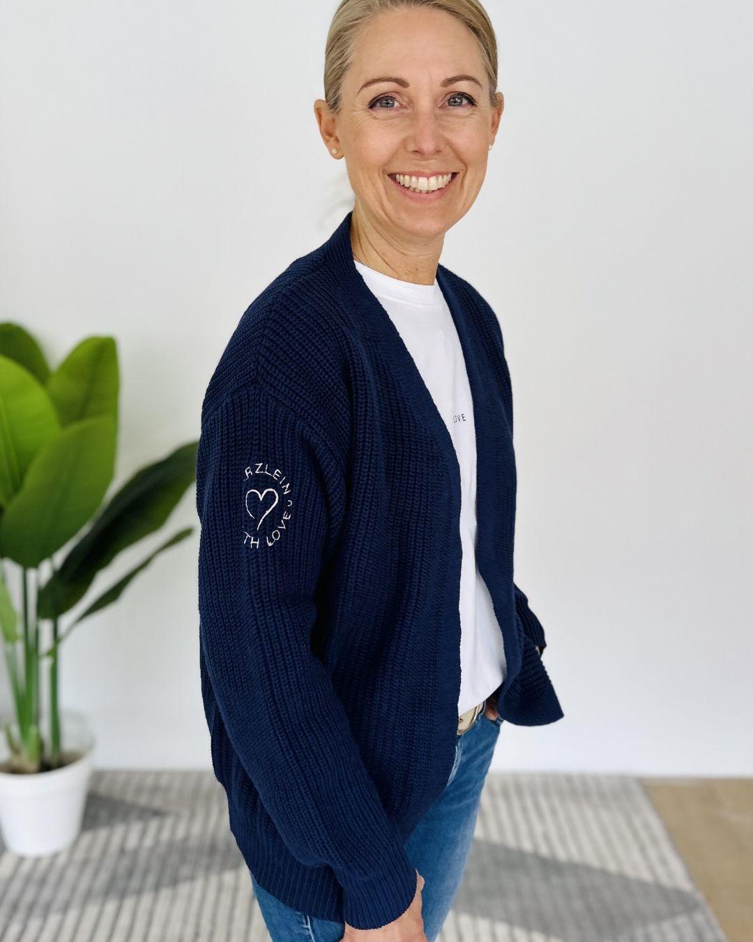 Herzlein® Cardigan Kurz in Navy