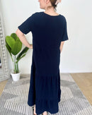 Herzlein® Musselin Maxikleid in Navy Blau