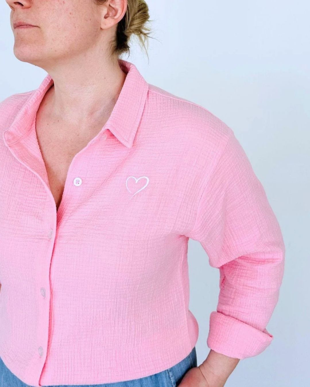 Set von 2 Musselinblusen Rosa & Schwarz