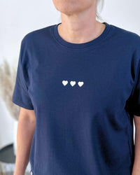 Herzlein® T-Shirt Essentials - "3 Herzchen" in Navy