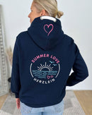 Herzlein® Sweatjacke "Summer Love" in Navy Blau