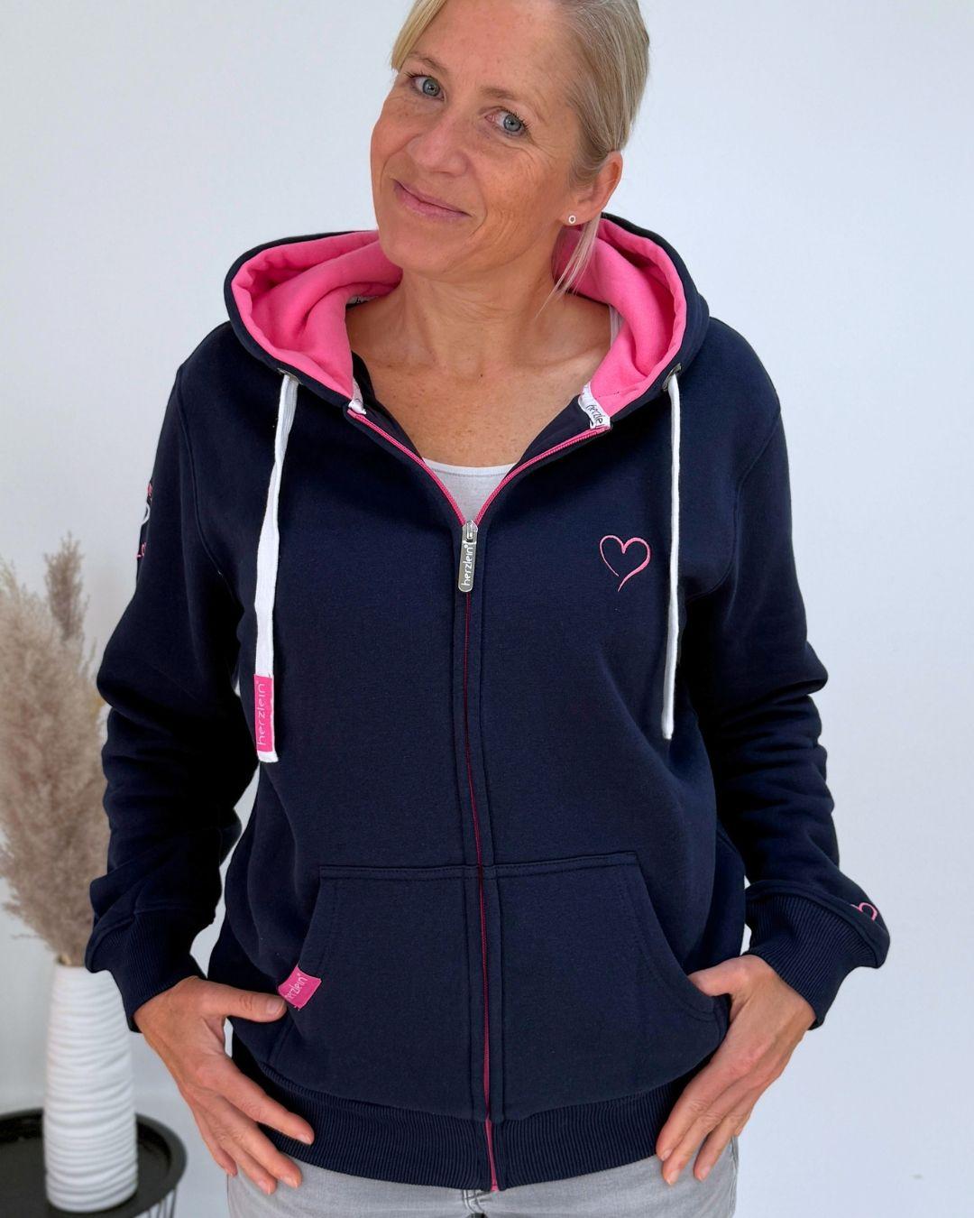 Herzlein® Sweatjacke "Herzchen" in Navy