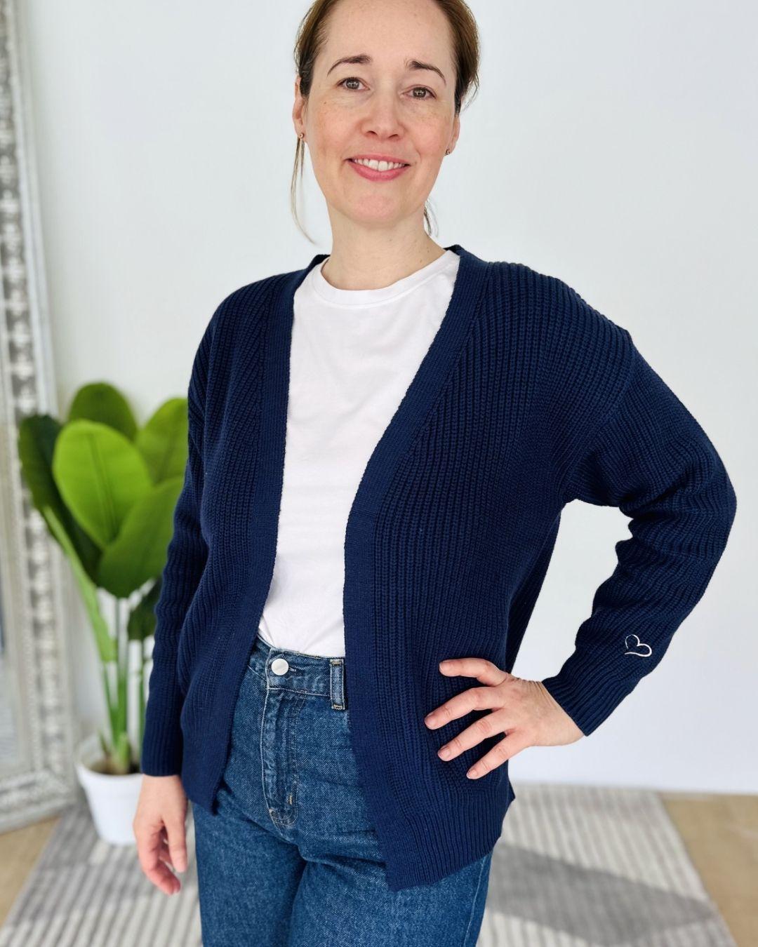 Herzlein® Cardigan Kurz in Navy