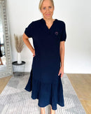 Herzlein® Musselin Midikleid in Navy Blau