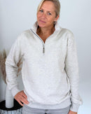 Herzlein® Sweatshirt mit Reißverschluss in Grau Meliert