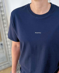 Herzlein® T-Shirt Essentials - "HAPPY" in Navy