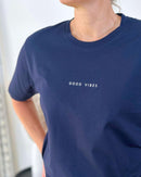 Herzlein® T-Shirt Essentials - "GOOD VIBES" in Navy