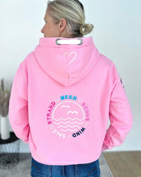 Herzlein® Sweatjacke "Strand Meer Sonne" in Rosa