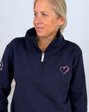 Herzlein® Sweatshirt mit Reißverschluss in Navy
