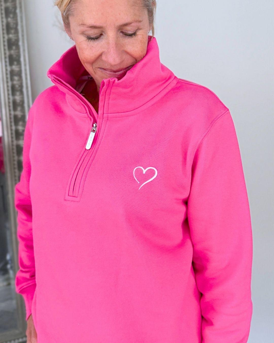 Herzlein® Sweatshirt mit Reißverschluss in Pink