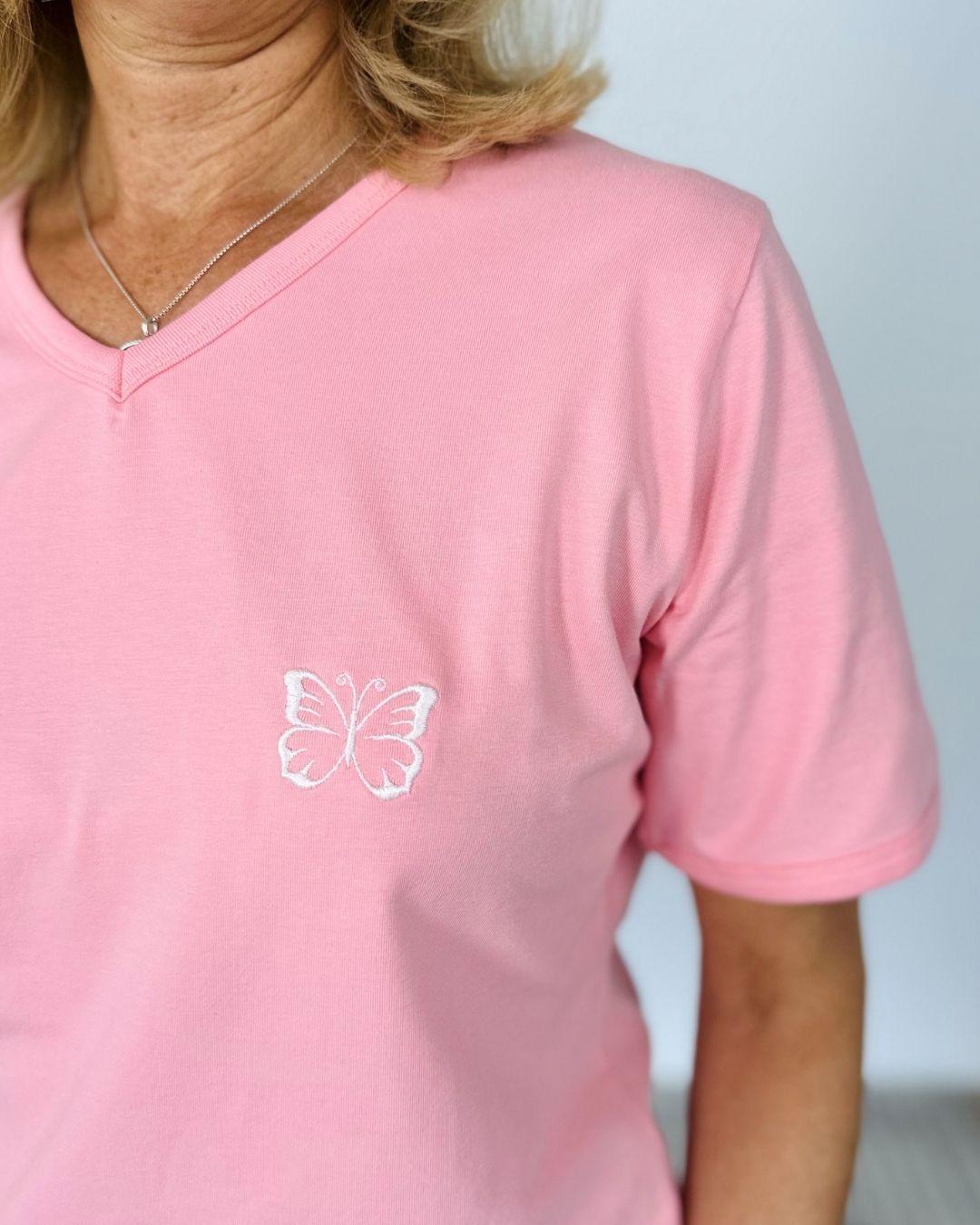 Herzlein® T-Shirt "Butterfly" in Soft Pink
