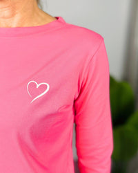 Herzlein® Longsleeve-Shirt mit Herzchen in Pink