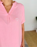 Herzlein® Musselin Midikleid in Rosa