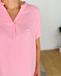 Herzlein® Musselin Midikleid in Rosa