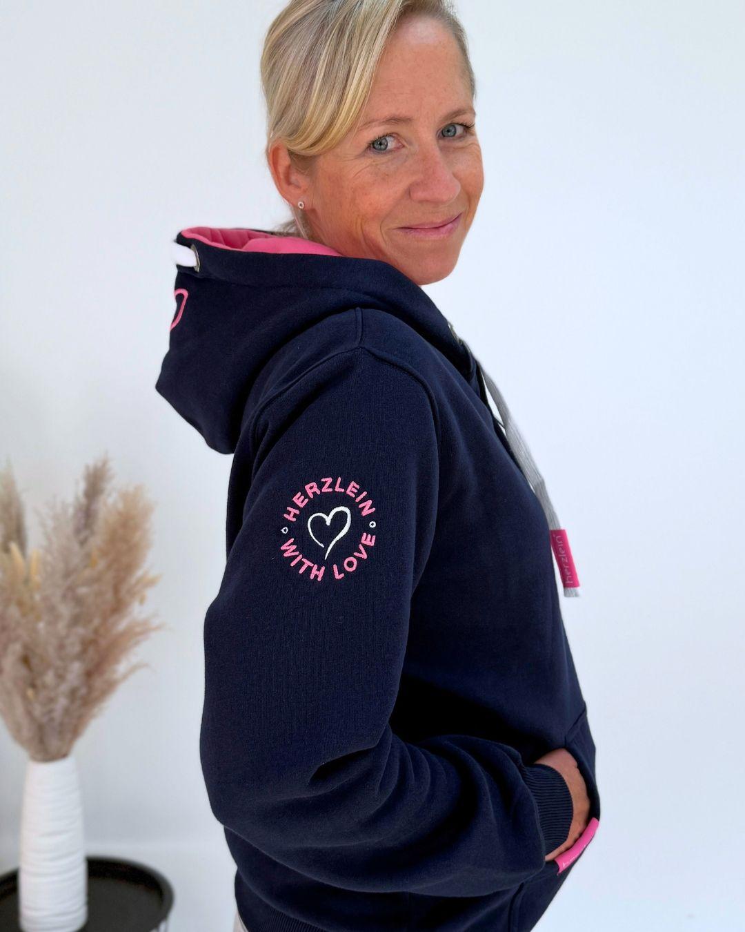 Herzlein® Sweatjacke "Herzchen" in Navy
