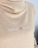 Herzlein® Hoodie "Kaffeeliebe" in Beige meliert