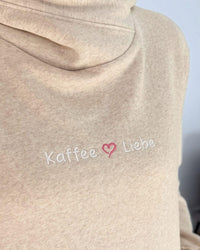 Herzlein® Hoodie "Kaffeeliebe" in Beige meliert
