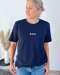 Herzlein® T-Shirt Essentials - "3 Herzchen" in Navy