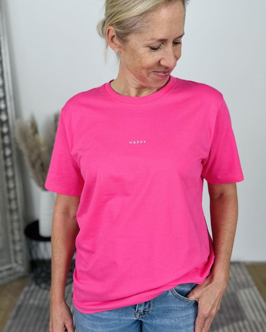 Herzlein® T-Shirt Essentials - "HAPPY" in Pink