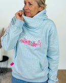 Herzlein® Hoodie "Vintage" in Hellblau meliert