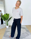 Herzlein® Lounge Hose in Navy Blau