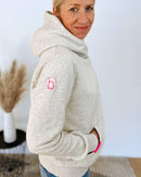 Herzlein® Kuschel Hoodie "Smiley" in meliertem Grau