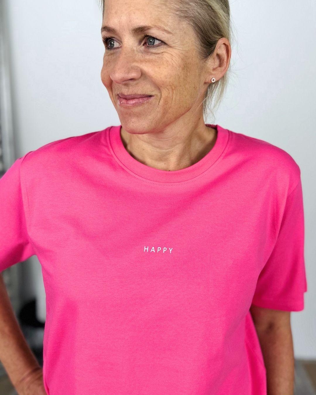 Herzlein® T-Shirt Essentials - "HAPPY" in Pink