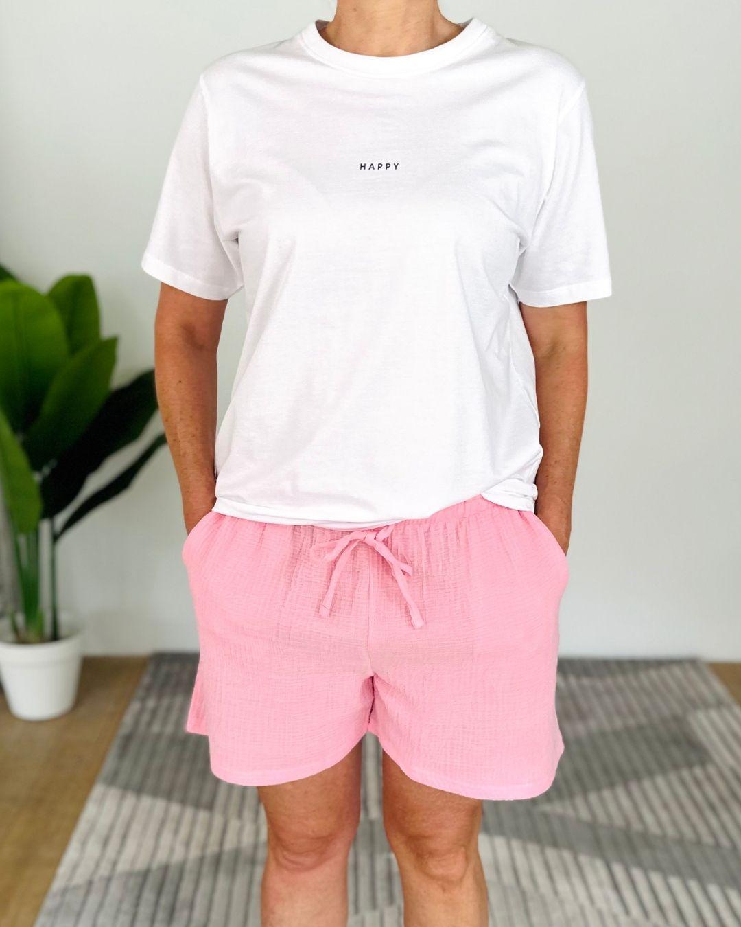 Herzlein® Musselin Shorts in Rosa