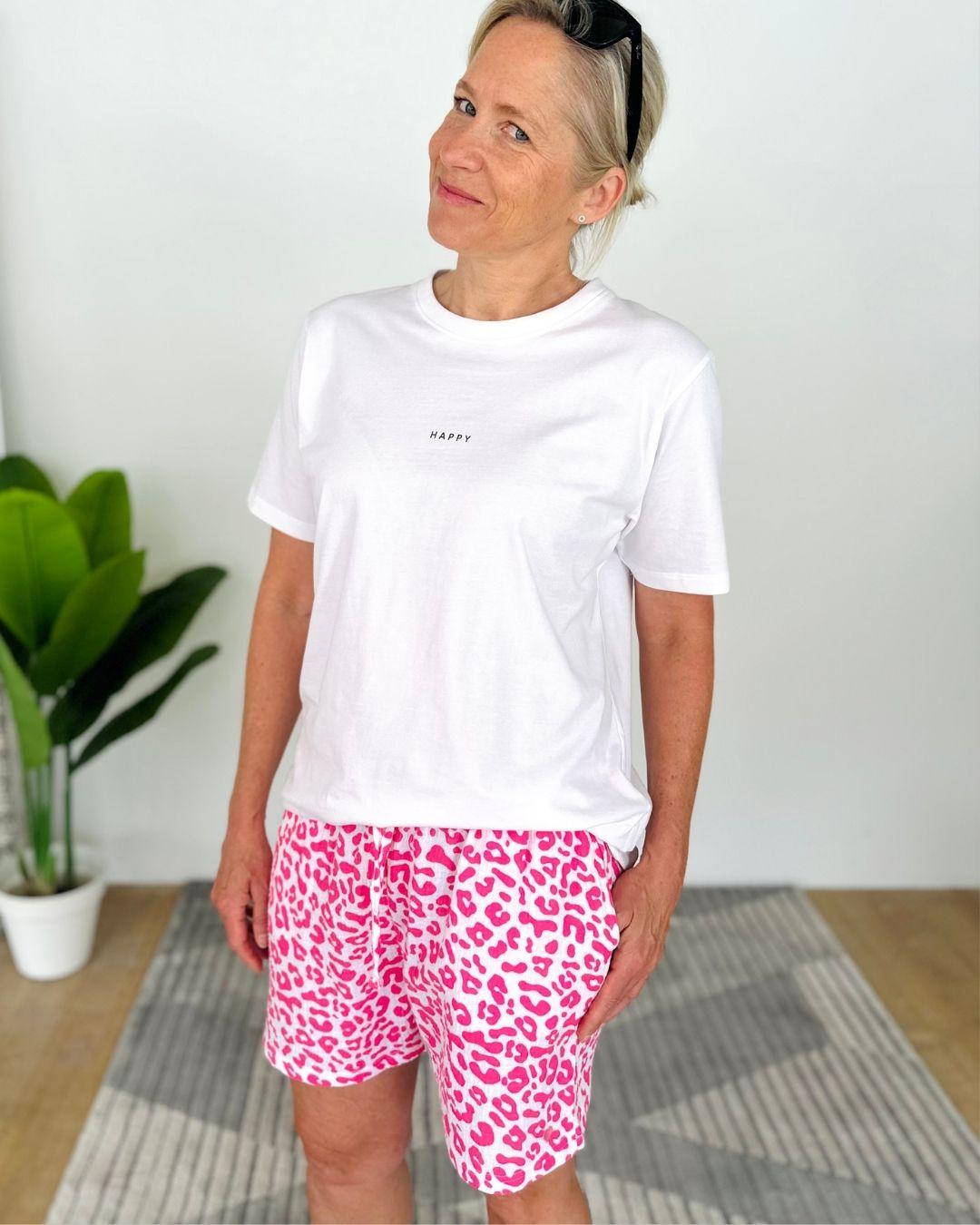 Herzlein® Musselin Shorts in Leo Pink