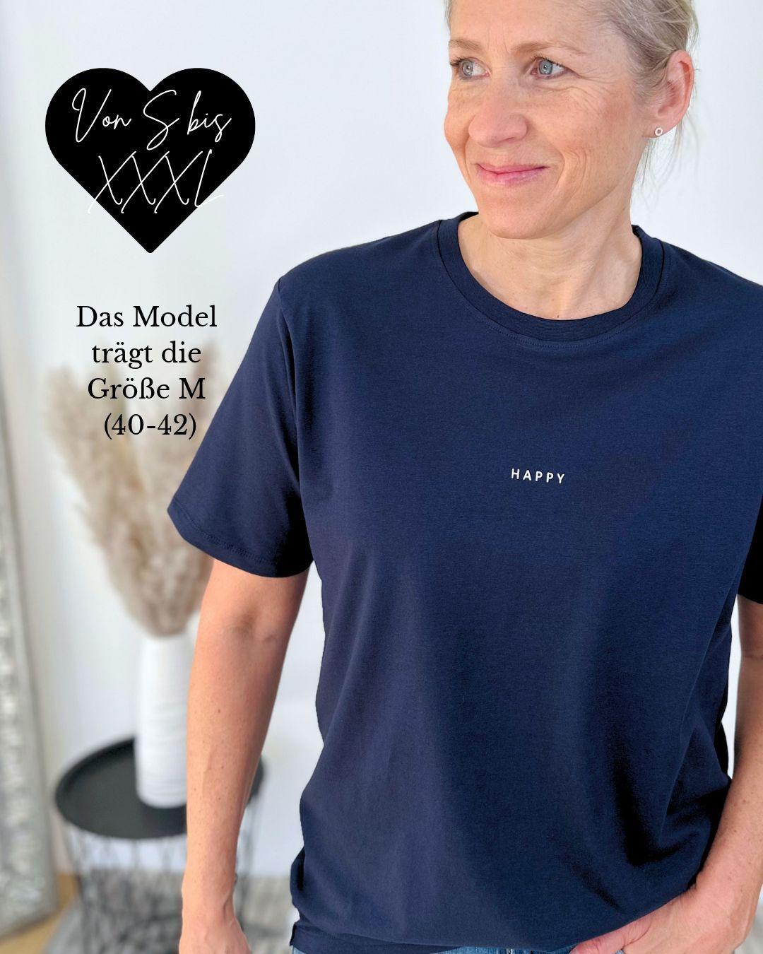 Herzlein® T-Shirt Essentials - "HAPPY" in Navy