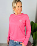 Herzlein® Longsleeve-Shirt mit Herzchen in Pink