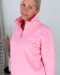 Herzlein® Sweatshirt mit Reißverschluss in Rosa