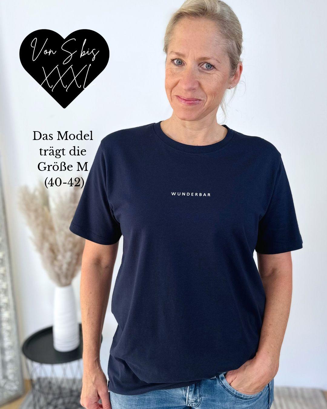 Herzlein® T-Shirt Essentials - "WUNDERBAR" in Navy