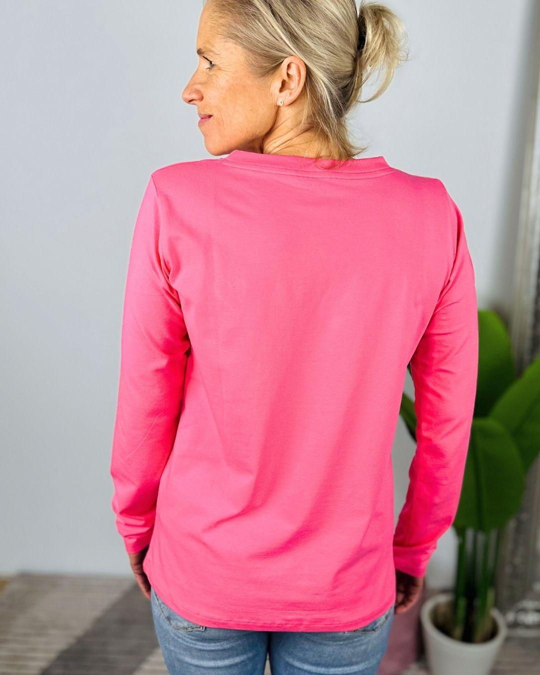 Herzlein® Longsleeve-Shirt mit Herzchen in Pink