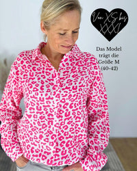 Herzlein® Musselin Bluse  mit "Herzchen-Stick" in Leo Pink