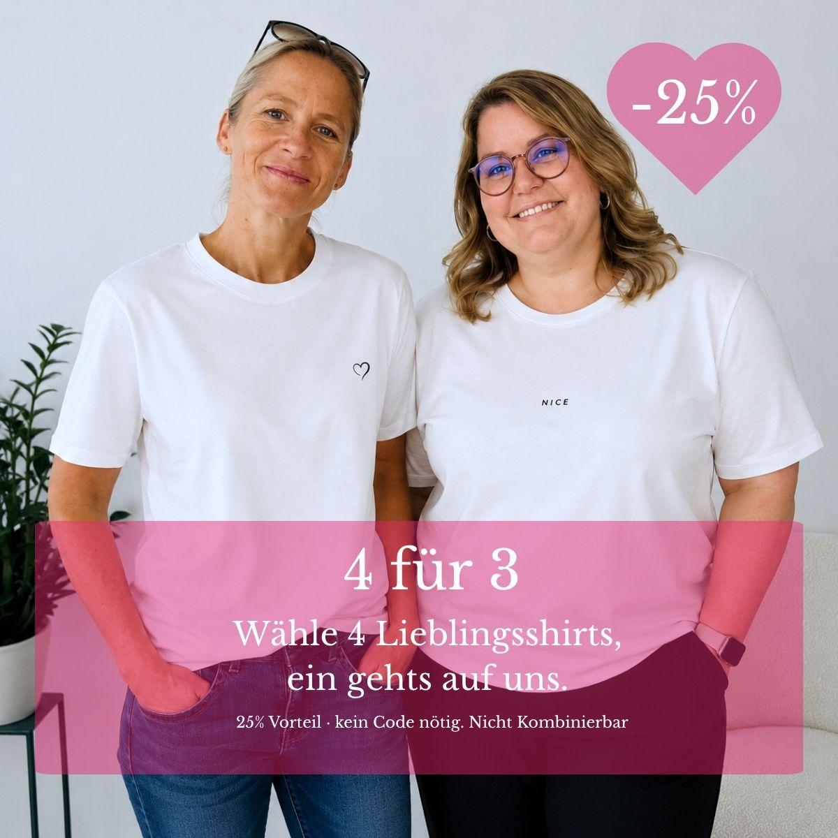 Aktuelles Angebot: Nimm 4 Shirts und zahle nur 3