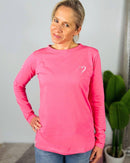 Herzlein® Longsleeve-Shirt mit Herzchen in Pink