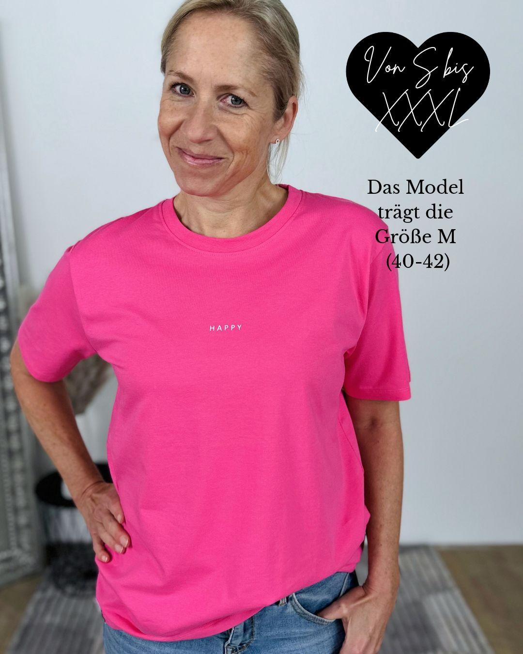 Herzlein® T-Shirt Essentials - "HAPPY" in Pink