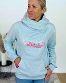 Herzlein® Hoodie "Vintage" in Hellblau meliert