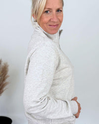 Herzlein® Sweatshirt mit Reißverschluss in Grau Meliert