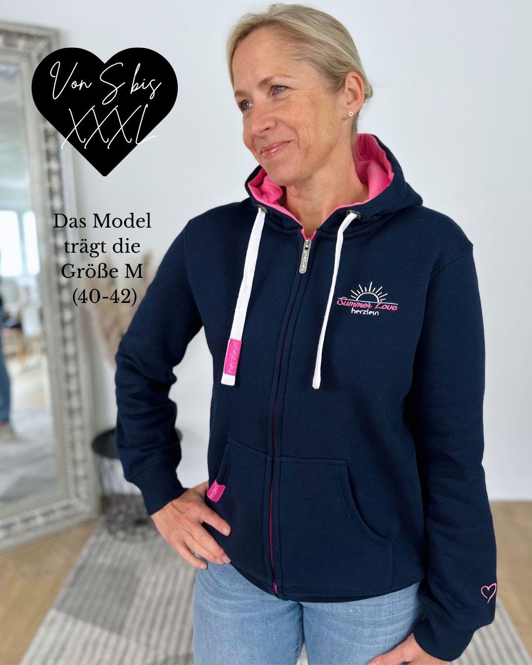 Herzlein® Sweatjacke "Summer Love" in Navy Blau