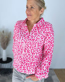 Herzlein® Musselin Bluse  mit "Herzchen-Stick" in Leo Pink