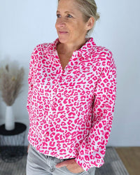 Herzlein® Musselin Bluse  mit "Herzchen-Stick" in Leo Pink