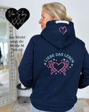 Herzlein® Sweatjacke "Liebe das Leben" mit Engelherz in Navy Blau
