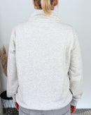 Herzlein® Sweatshirt mit Reißverschluss in Grau Meliert
